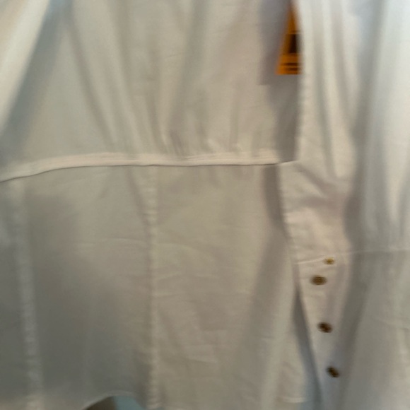 Tory Burch NWT white blouse sz 14 Wanda Shell,66%cotton 28%nylon 4%spandex - Picture 4 of 12